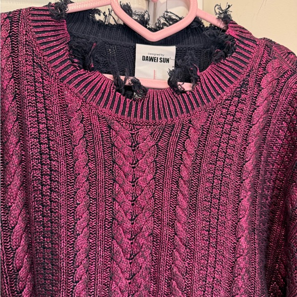 DAWEI SUN limited edition Elodie Metallic Coated Sweater in Cotton Knit XL - Picture 12 of 16